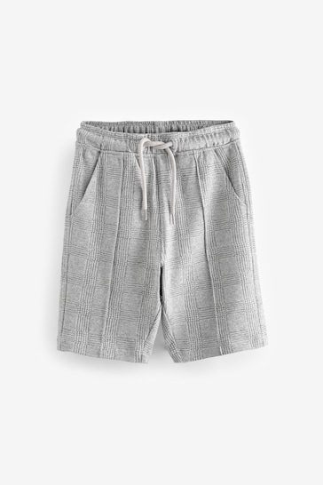 Grey Smart Check Jersey Shorts (3-16yrs)