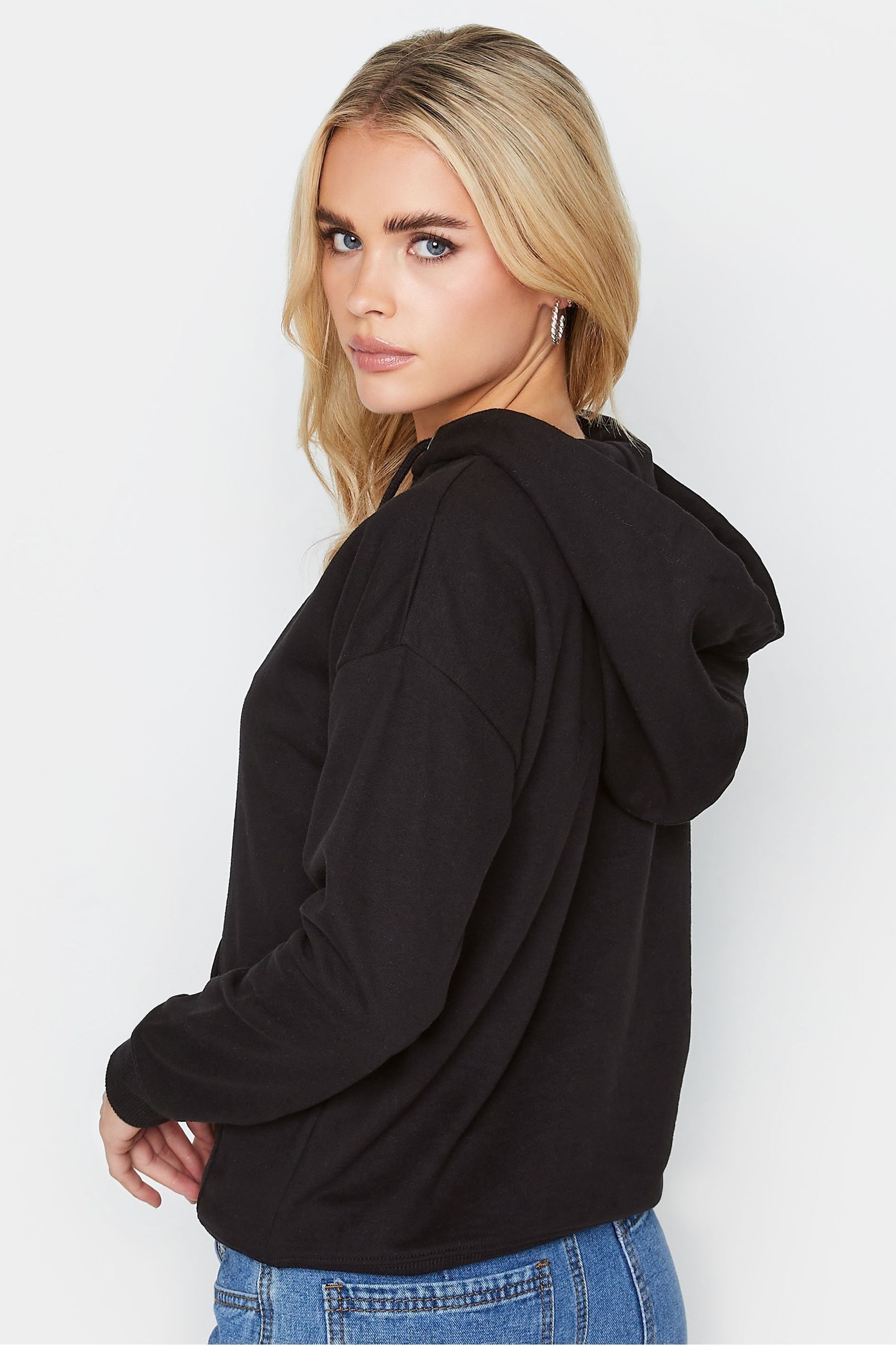 Petite black hoodie shop