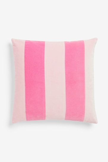 Fuchsia Pink Stripe 50 x 50cm Linford Velvet Cushion
