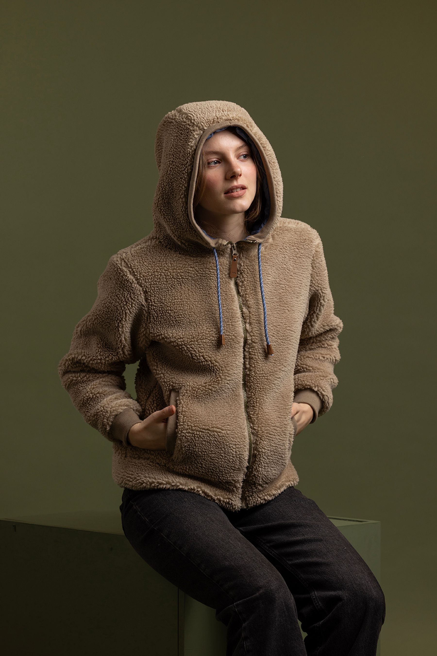 Furry fleece hoodie shop