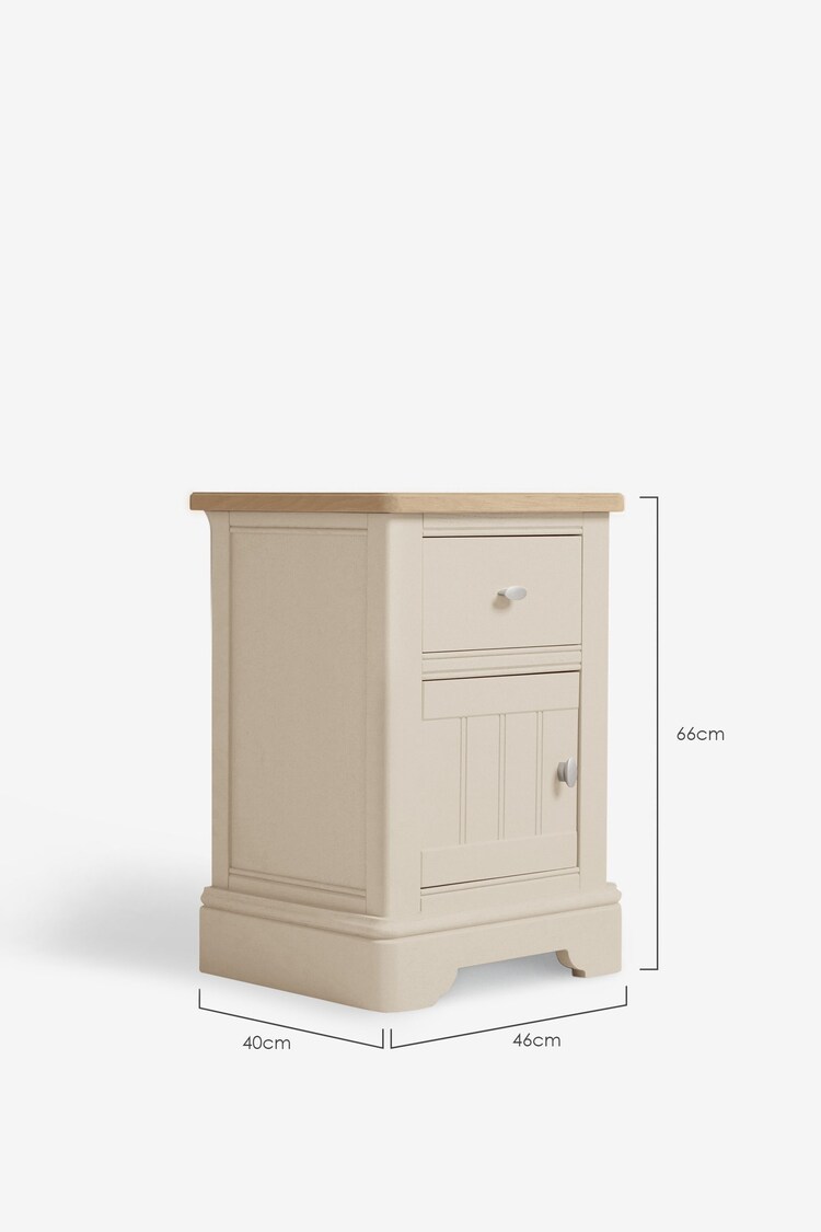 Stone Hampton Country Collection Luxe Painted Oak 1 Drawer Bedside Table - Image 2 of 2