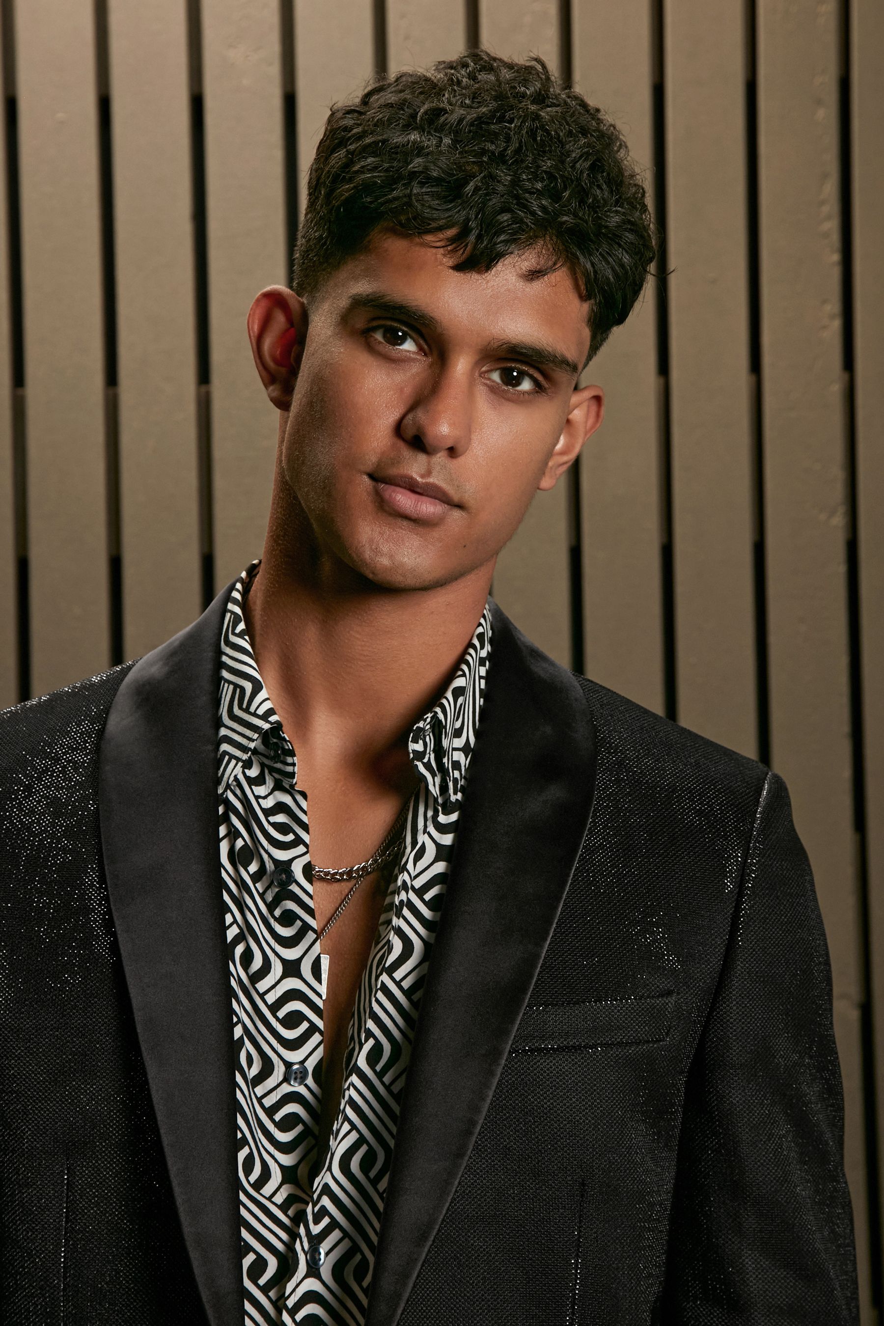 Glitter tuxedo jacket top