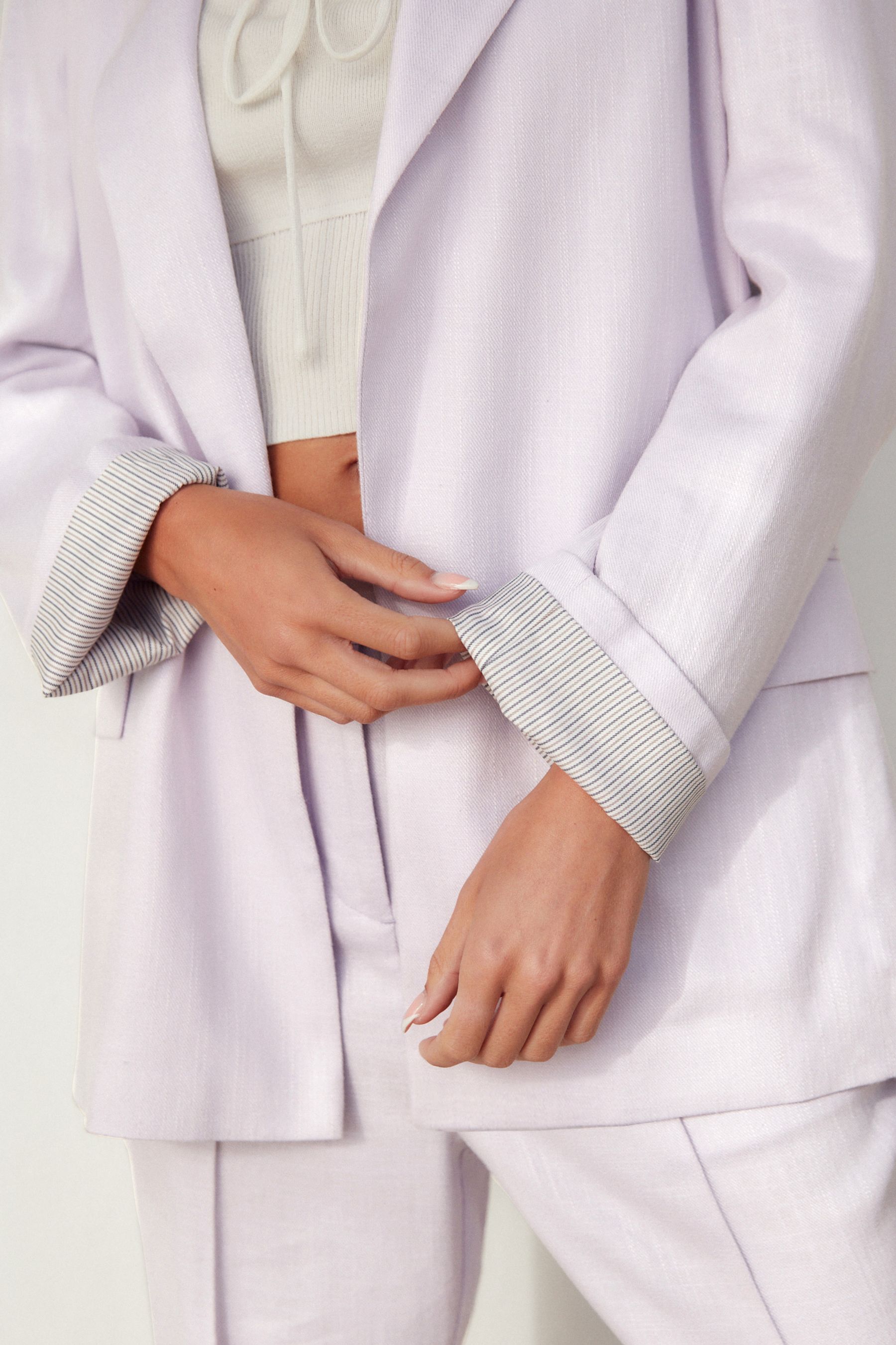 Lilac Purple Linen Blazer