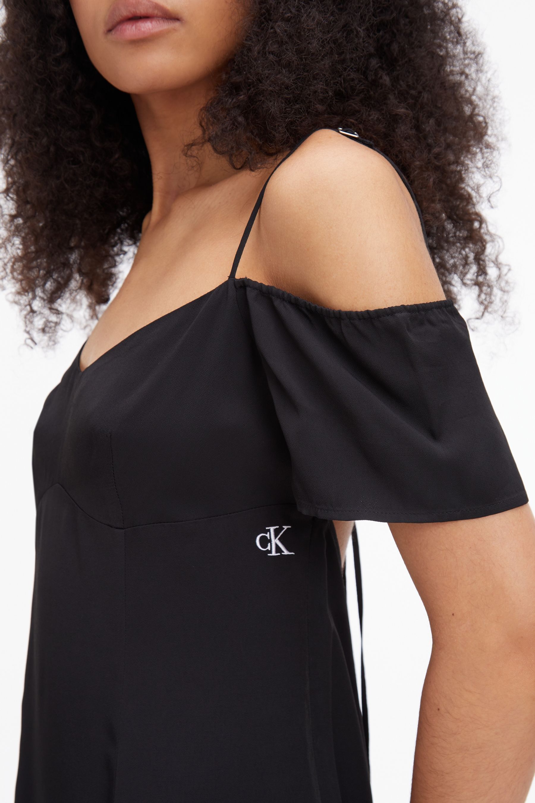 Calvin klein off shoulder black dress top