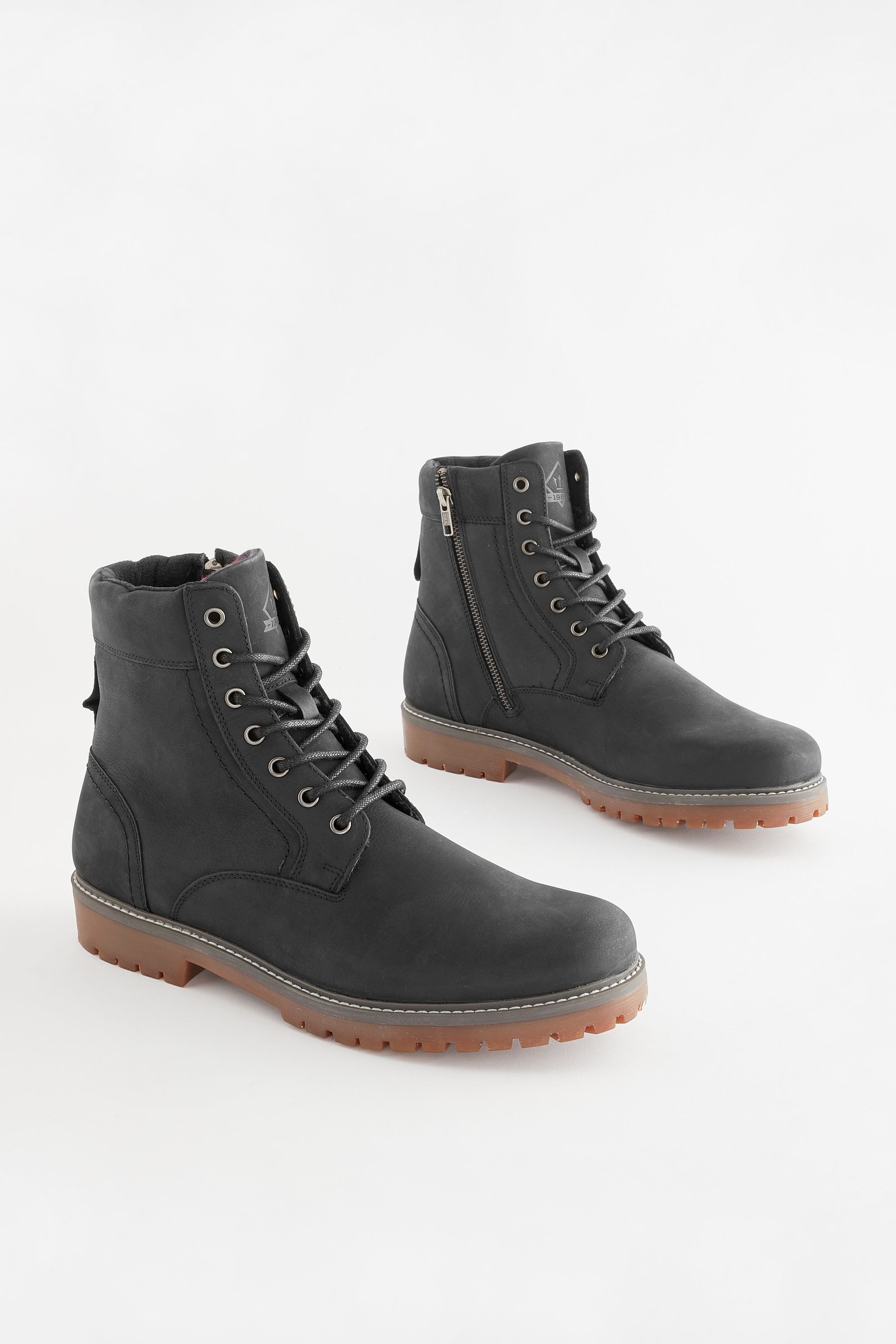 Mens black lace 2025 up work boots