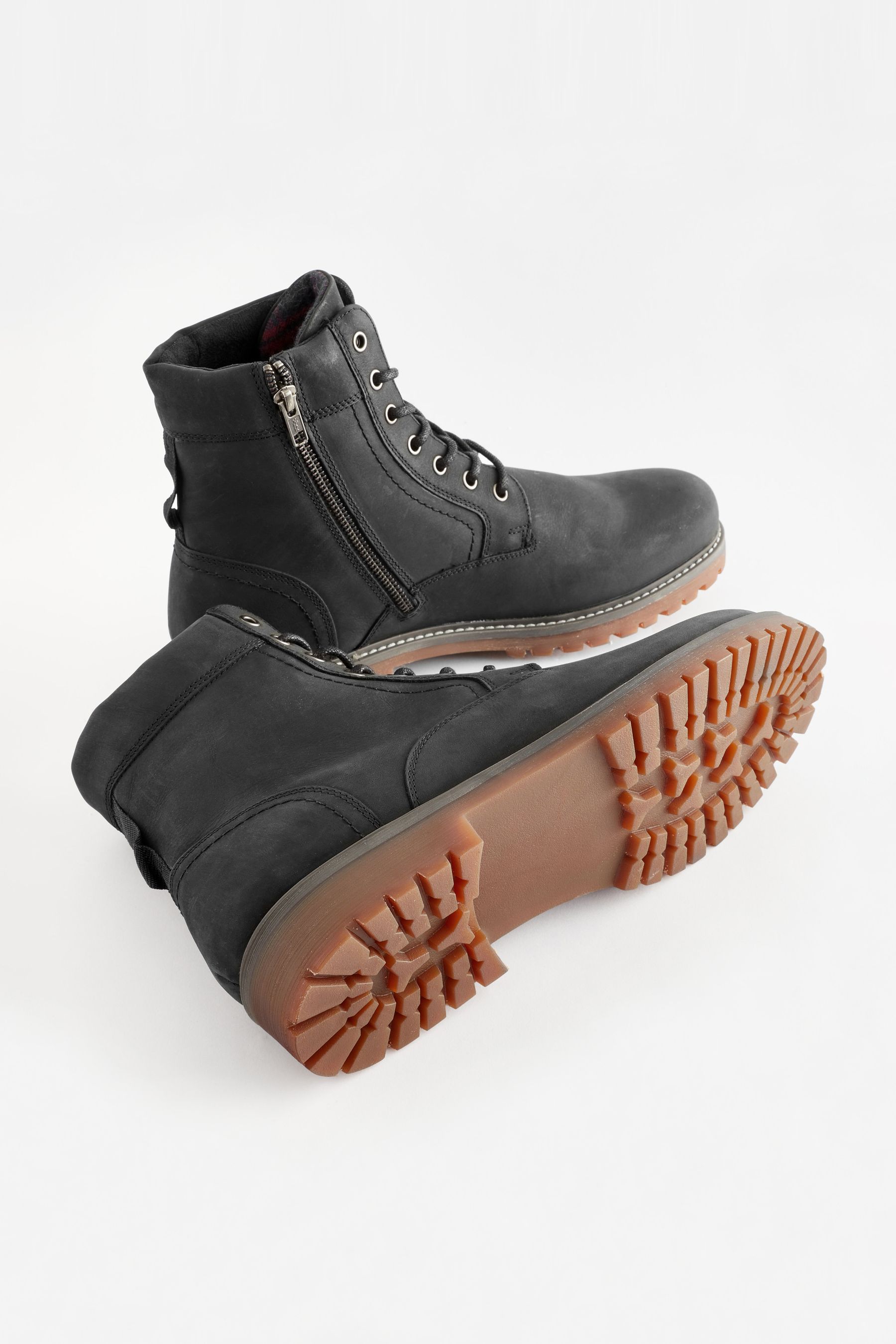 Men's black leather deals work boots