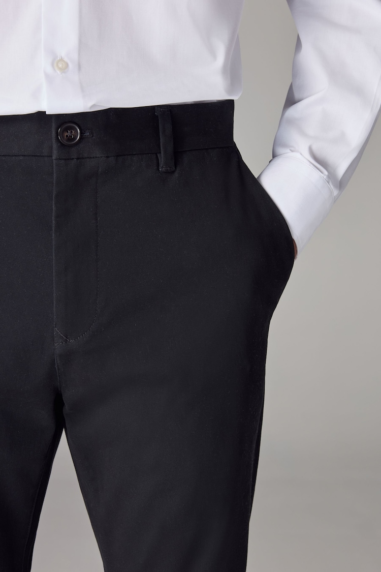 Black Skinny Fit Stretch Chino Trousers - Image 4 of 9