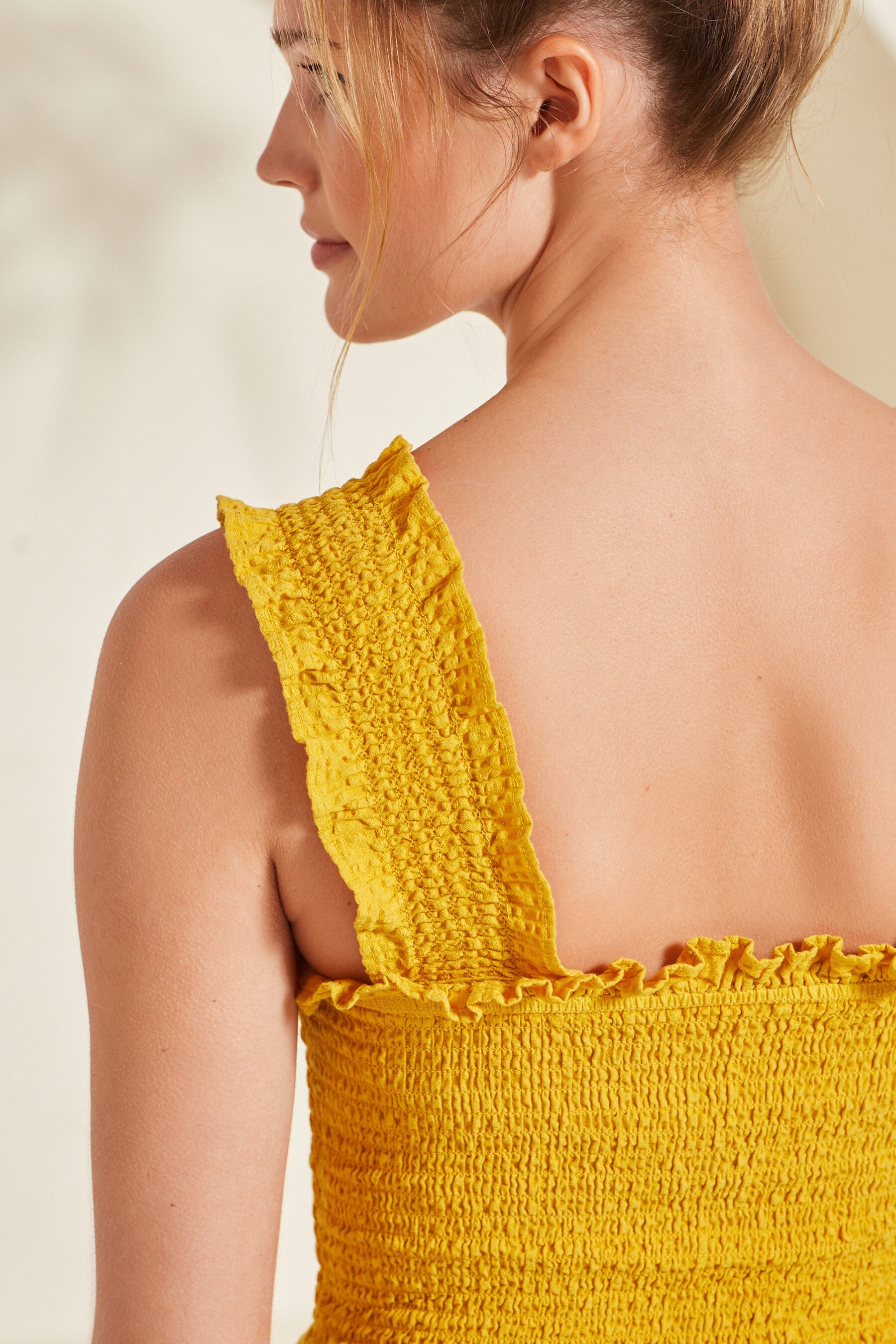 Buy Ochre Yellow Shirred Jumpsuit from Next Ireland