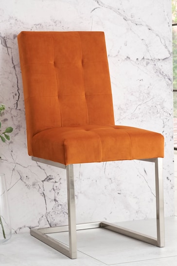 Bentley Designs Orange Set Of 2 Tivoli Upholstered Dining Chairs