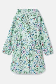 Joules Rainford Green Floral Waterproof Packable Raincoat With Hood - Image 1 of 8