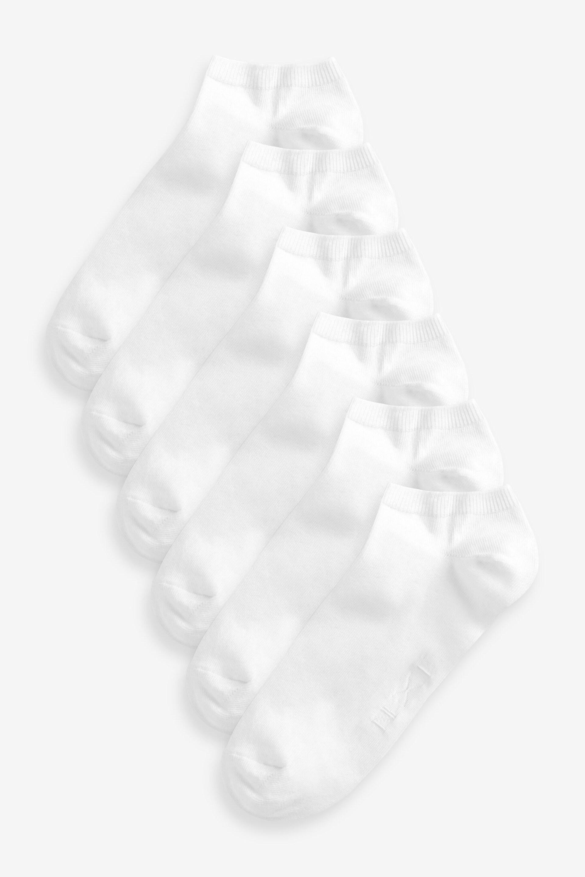 White 6 Pack Trainer Socks - Image 1 of 2