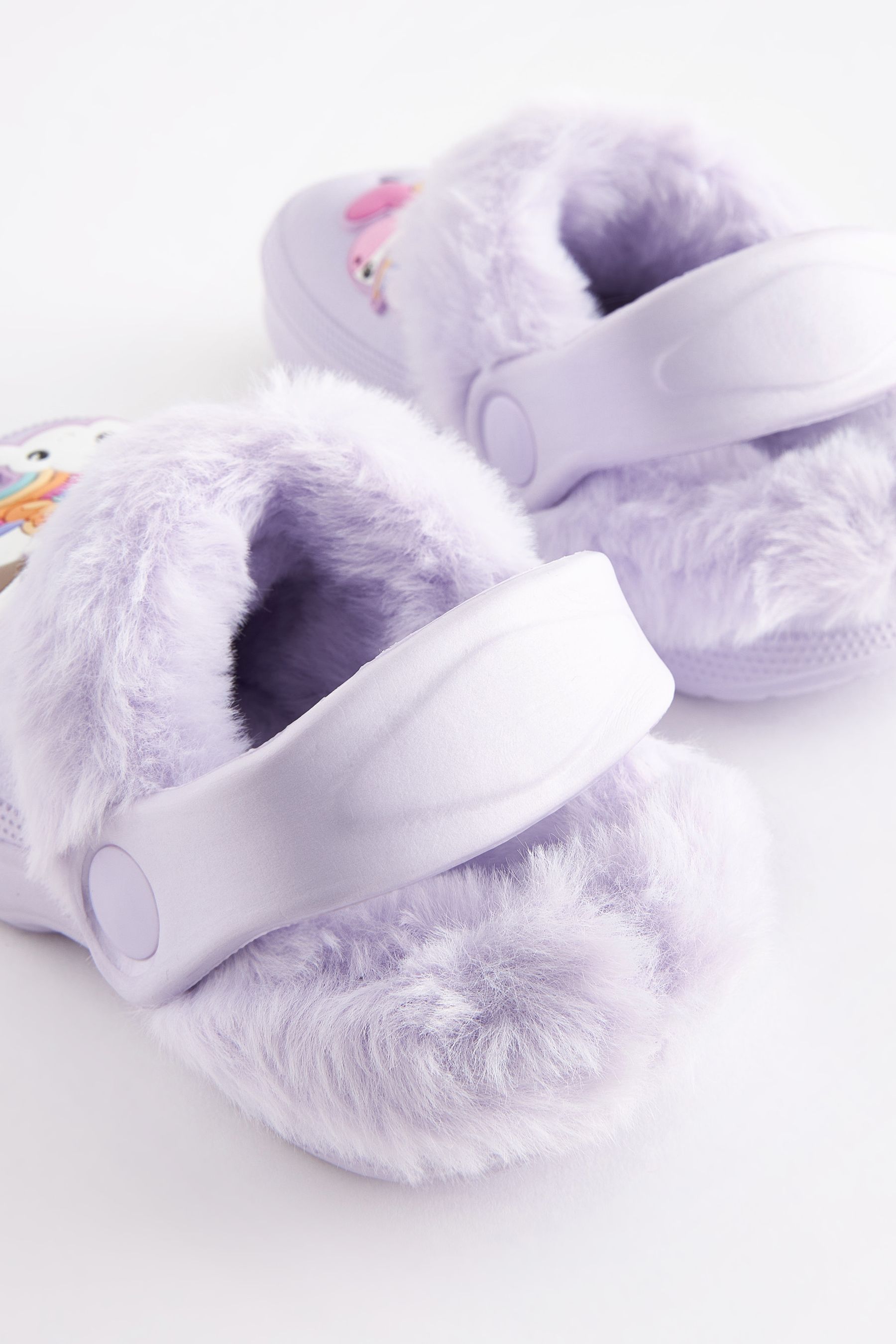 Purple fluffy slippers cheap