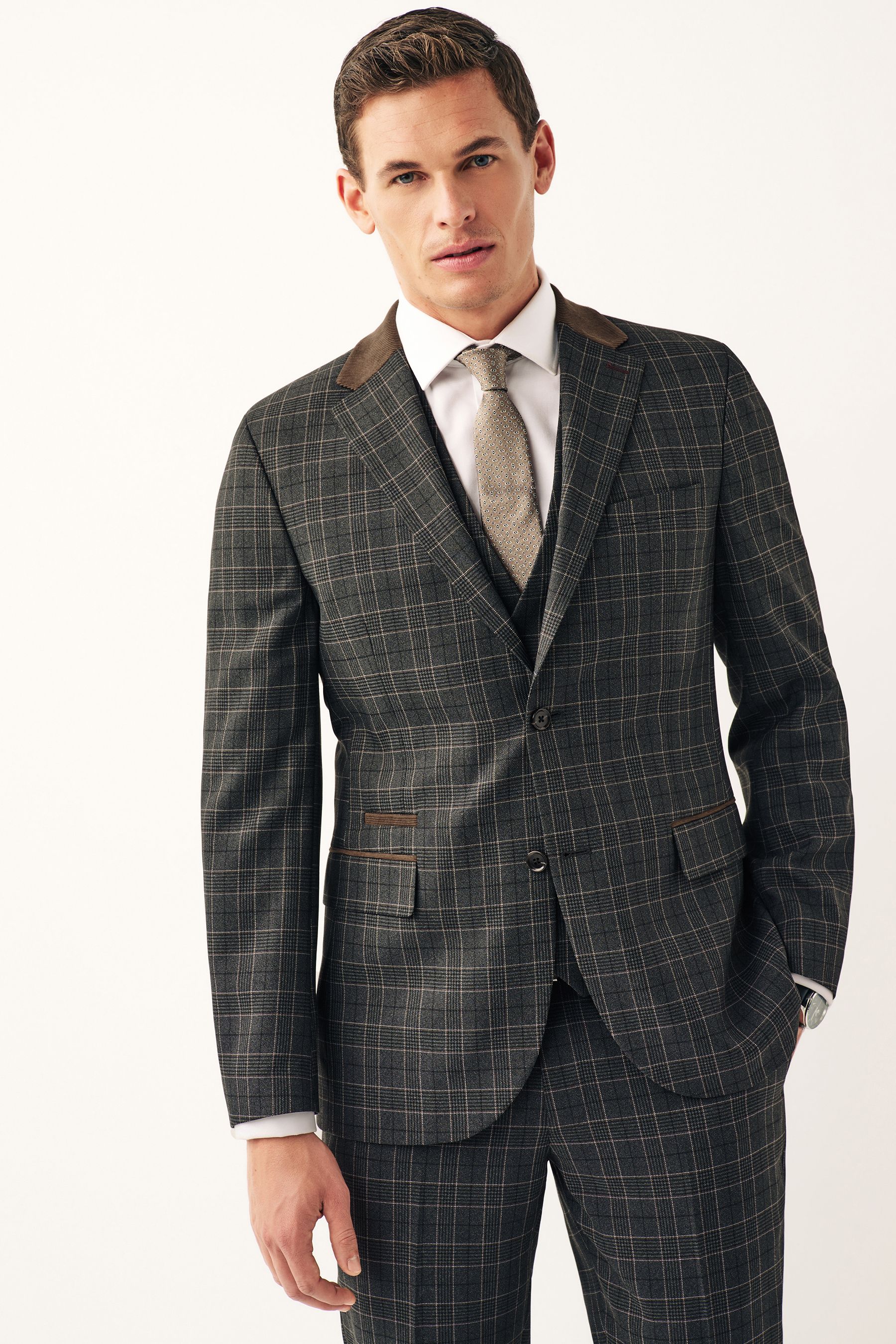 Grey check suit jacket 2025