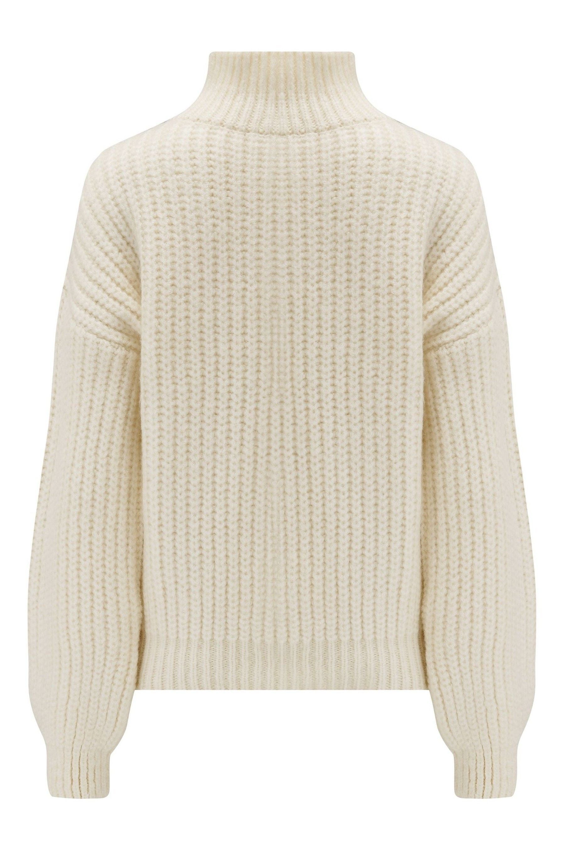 Pour Moi Cream Hayley Chunky Knit High Neck Jumper