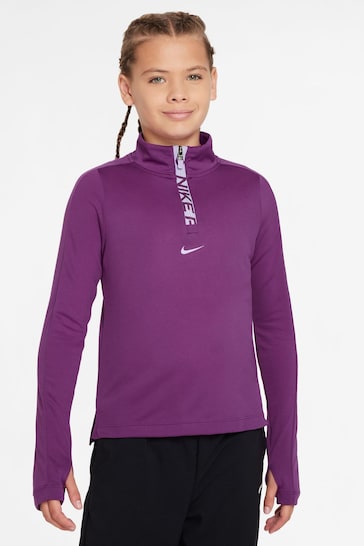 Nike Purple Pro Dri-Fit Half Zip Top