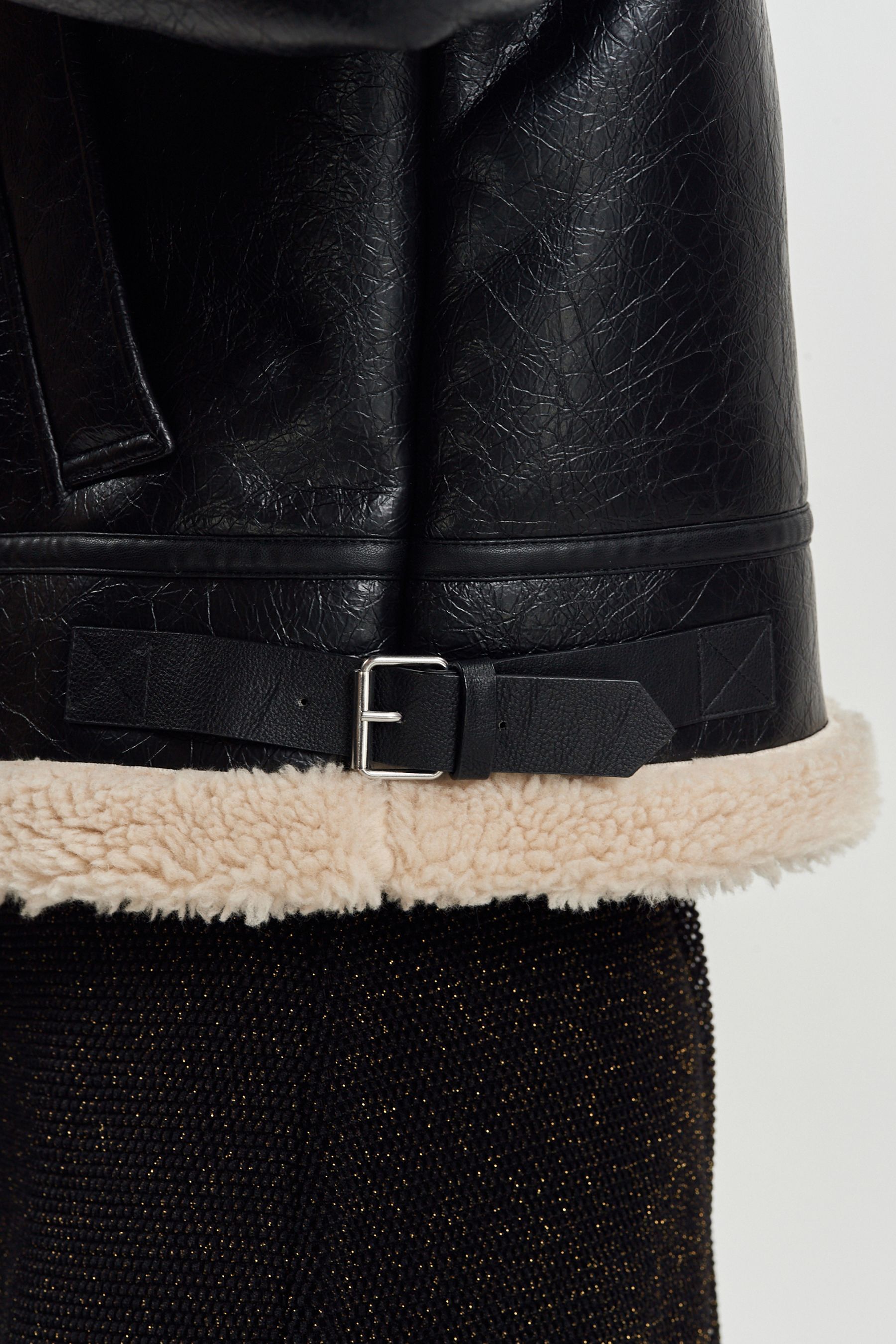 Premium black zip hotsell detail aviator jacket