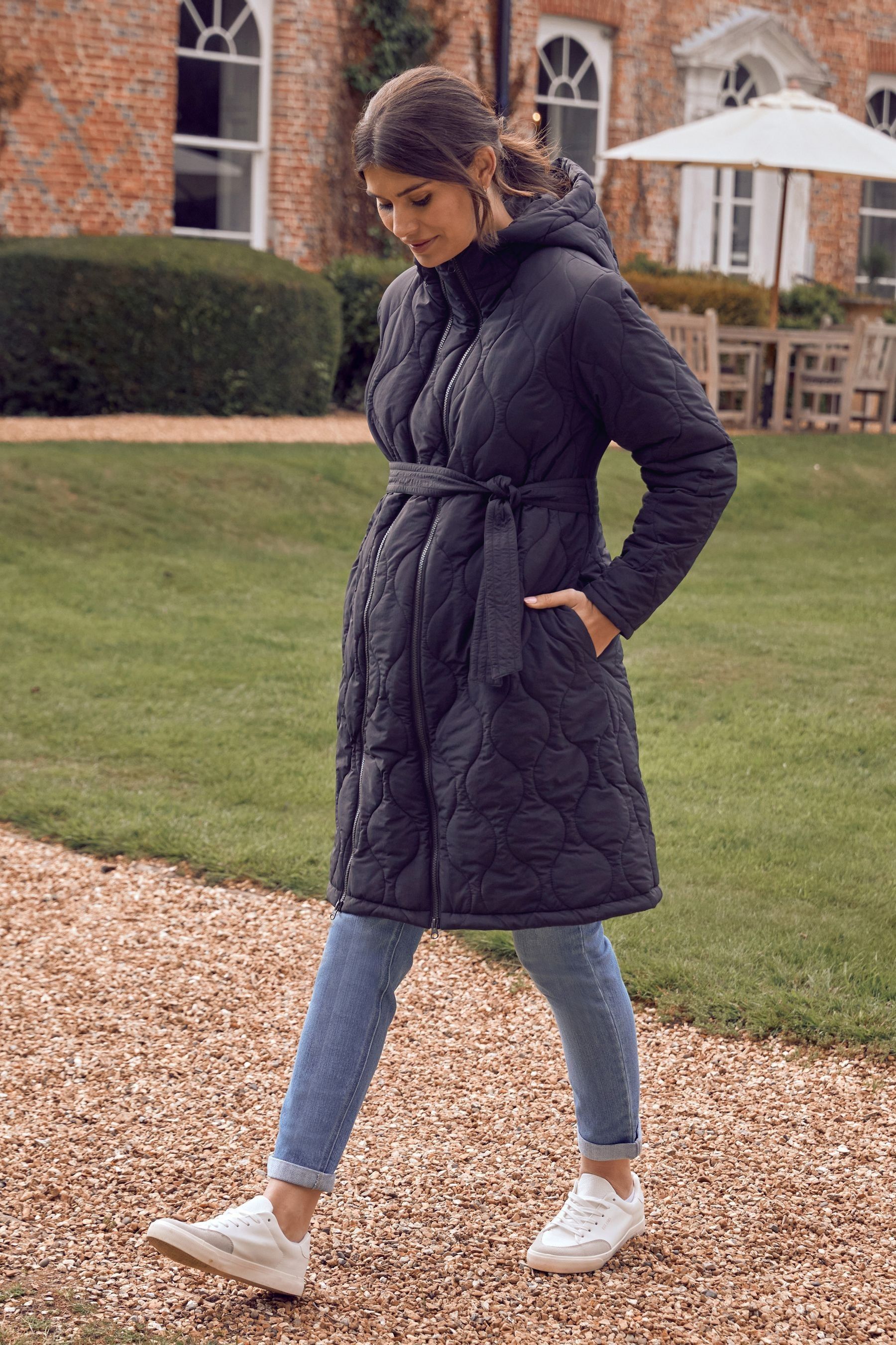 Quilted puffer maternity coat hot sale