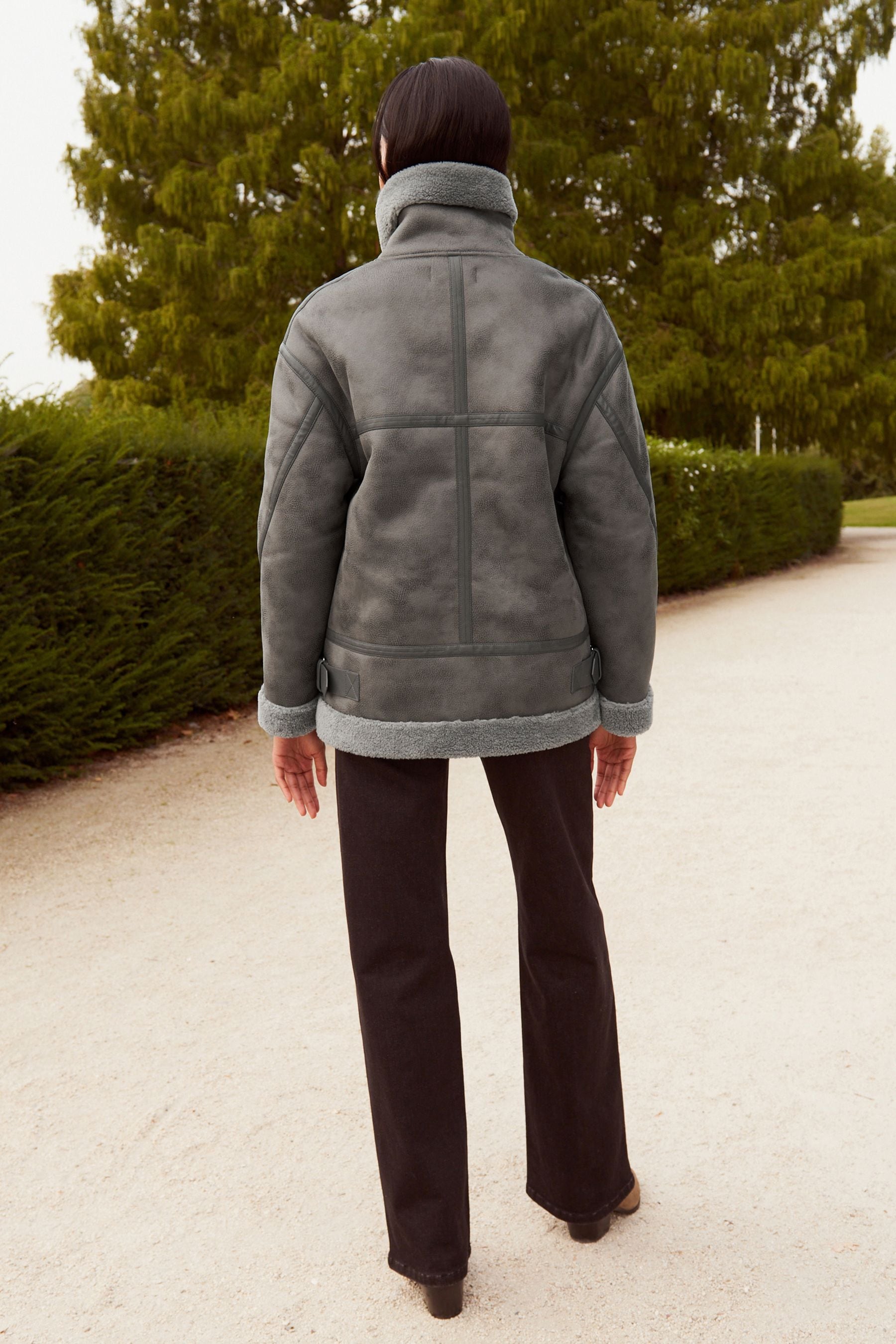 Grey aviator jacket new arrivals
