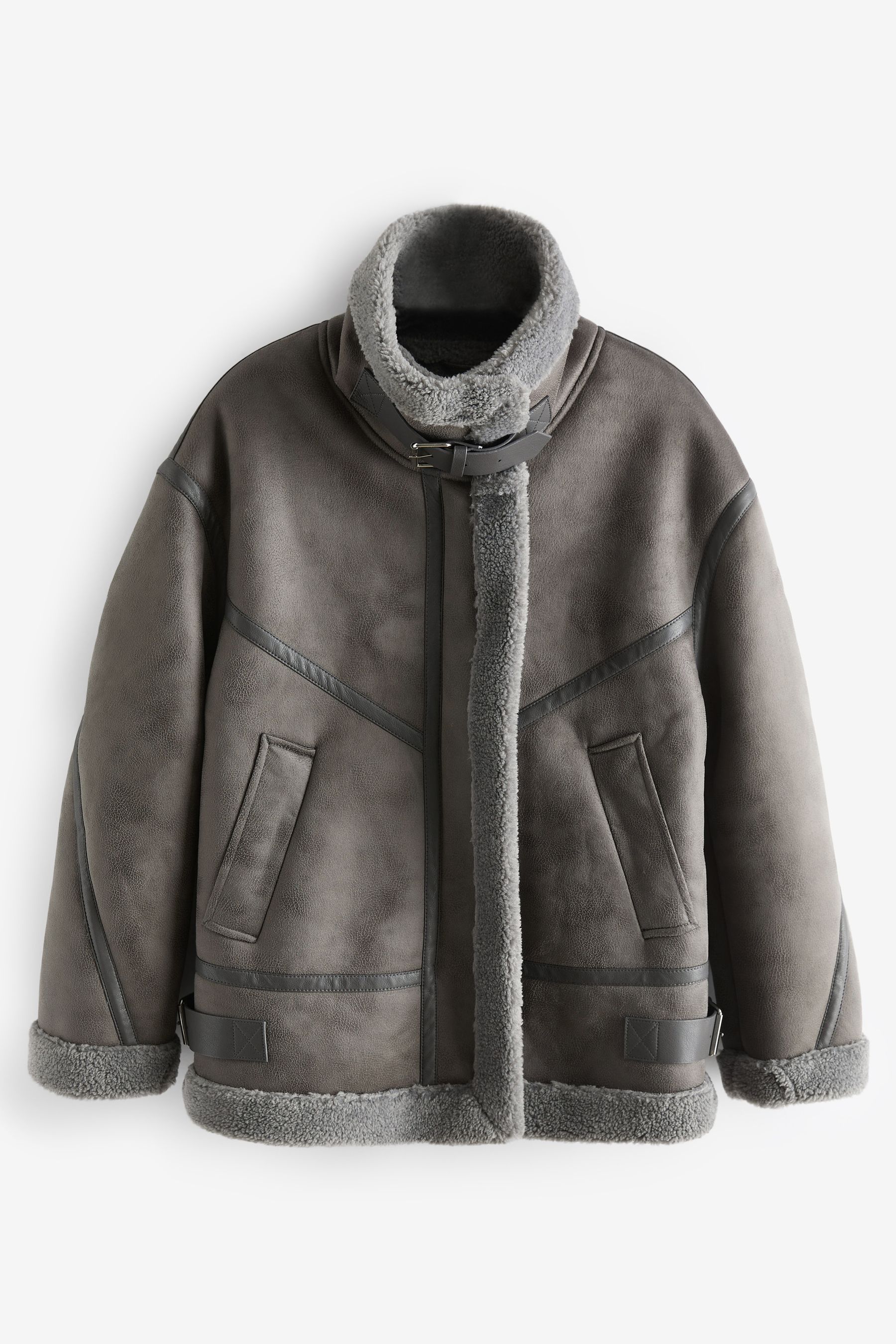 Dark grey hotsell aviator jacket