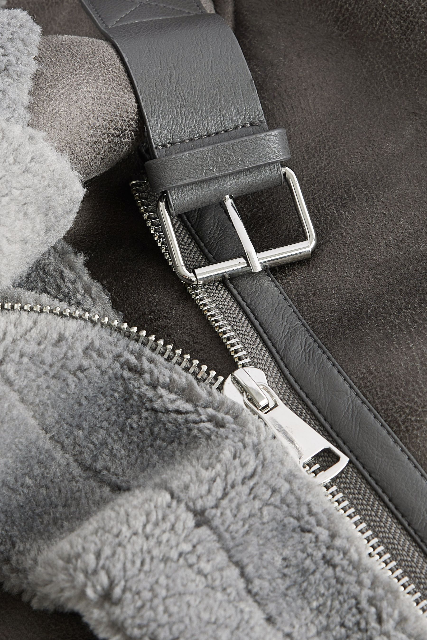 Grey sale aviator jacket