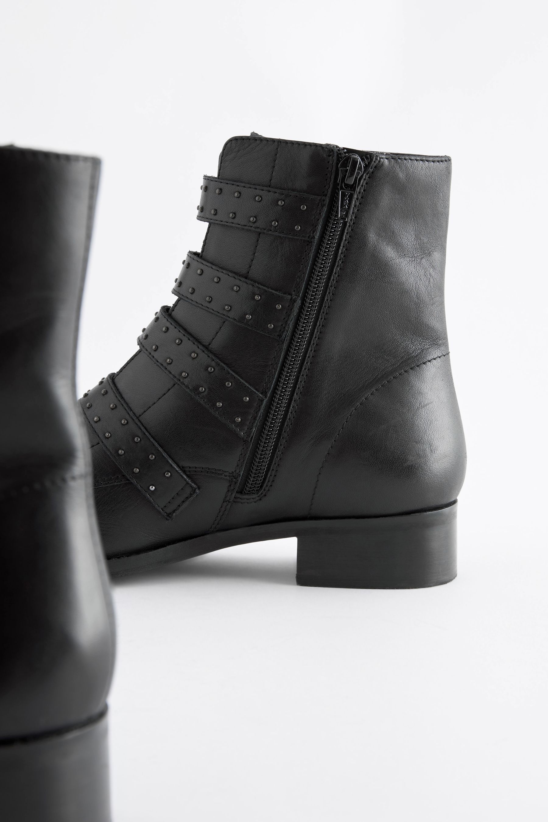 Studded buckle deals biker boots