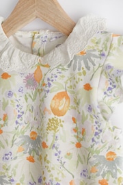 Blue/Yellow Collared Floral Baby Jersey Romper - Image 6 of 10