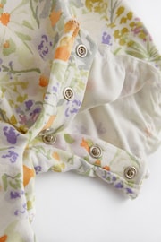 Blue/Yellow Collared Floral Baby Jersey Romper - Image 8 of 10