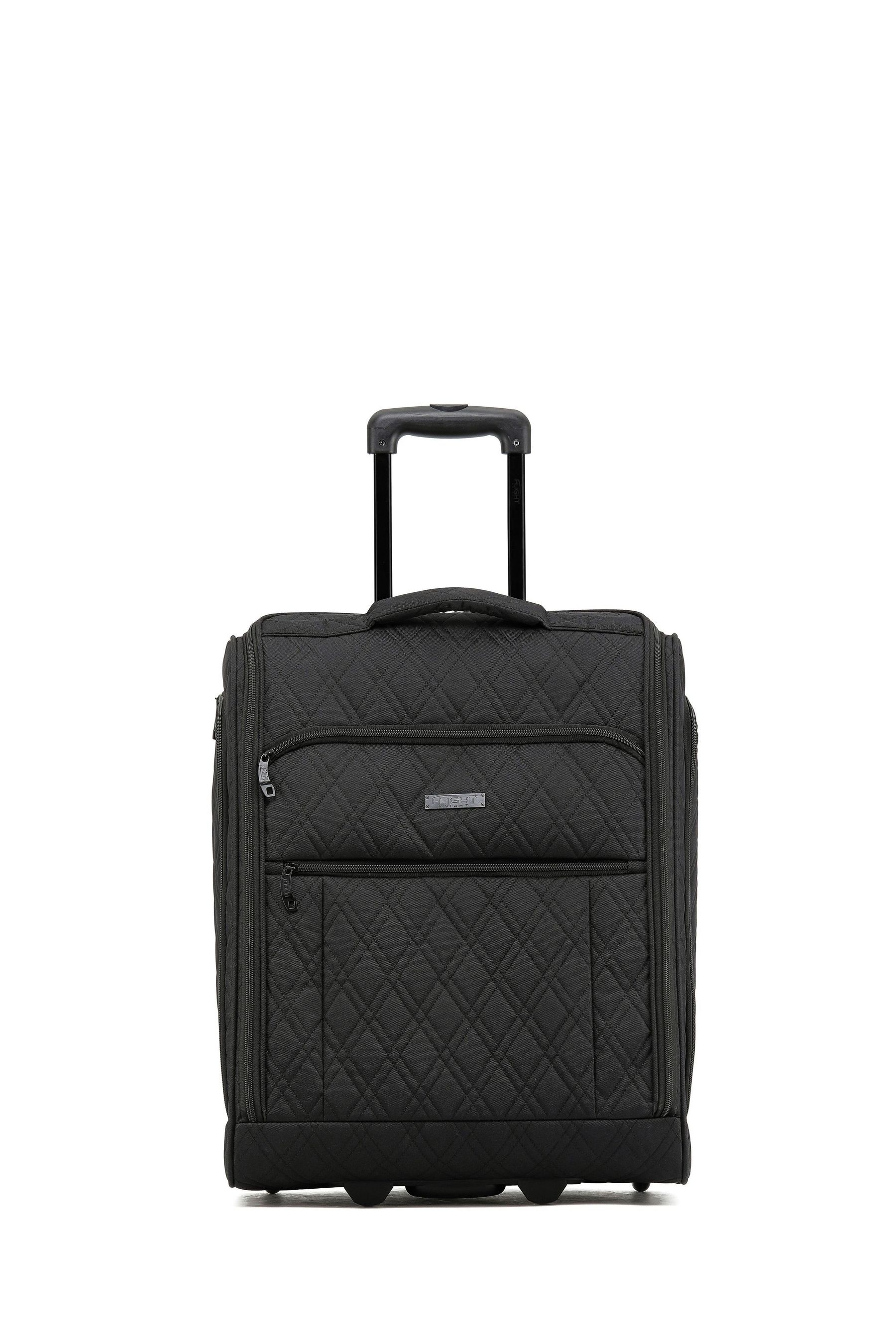 Buy Flight Knight 56x45x25cm EasyJet Overhead Soft Case Cabin Carry On Suitcase Hand Black Mono Canvas Luggage from the Next UK online shop