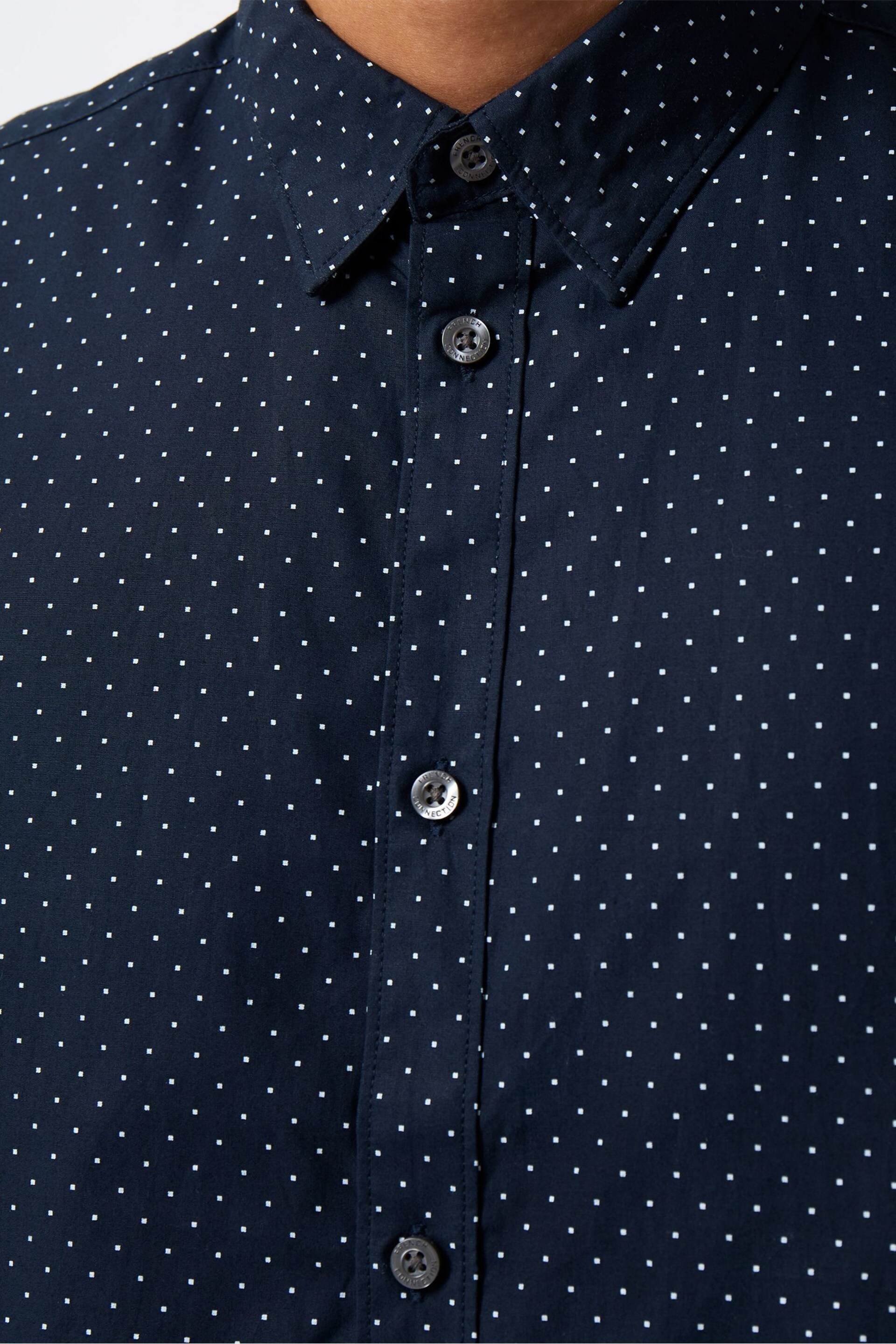 French Connection Black Geo Dot Long Sleeve Shirt - Image 3 of 3