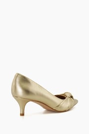 Dune London Gold Address Soft Knot Pointed Court Shoes - Image 5 of 6