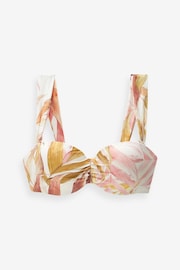 Ecru Cream Leaf Shaping Padded Wired Bandeau Bikini Top - Image 7 of 7