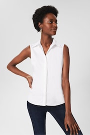 Hobbs White Sleeveless Vic Shirt - Image 1 of 4