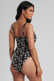South Beach Black Animal Tummy Control  Swimsuit with Belt and Buckle - Image 2 of 6