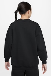 Nike Black Oversized Shine Fleece Sweatshirt - Image 2 of 6