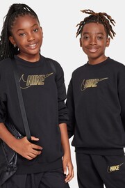 Nike Black Oversized Shine Fleece Sweatshirt - Image 4 of 6