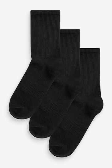 Black Arch Support Ankle Socks 3 Pack