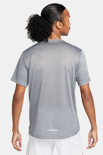 Nike Smoke Grey Miler Dri-FIT UV Running T-Shirt