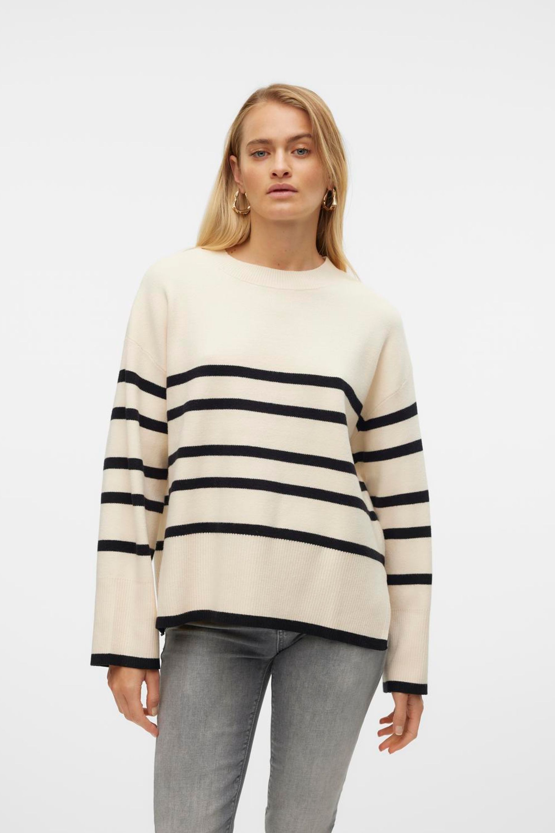 Buy VERO MODA Cream Stripe Structured Knitted Jumper from Next USA