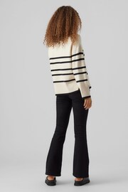 VERO MODA Cream Stripe Structured Knitted Jumper - Image 2 of 5