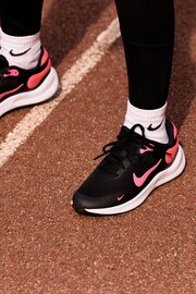 Nike Black/Pink Youth Revolution 7 Trainers - Image 2 of 14