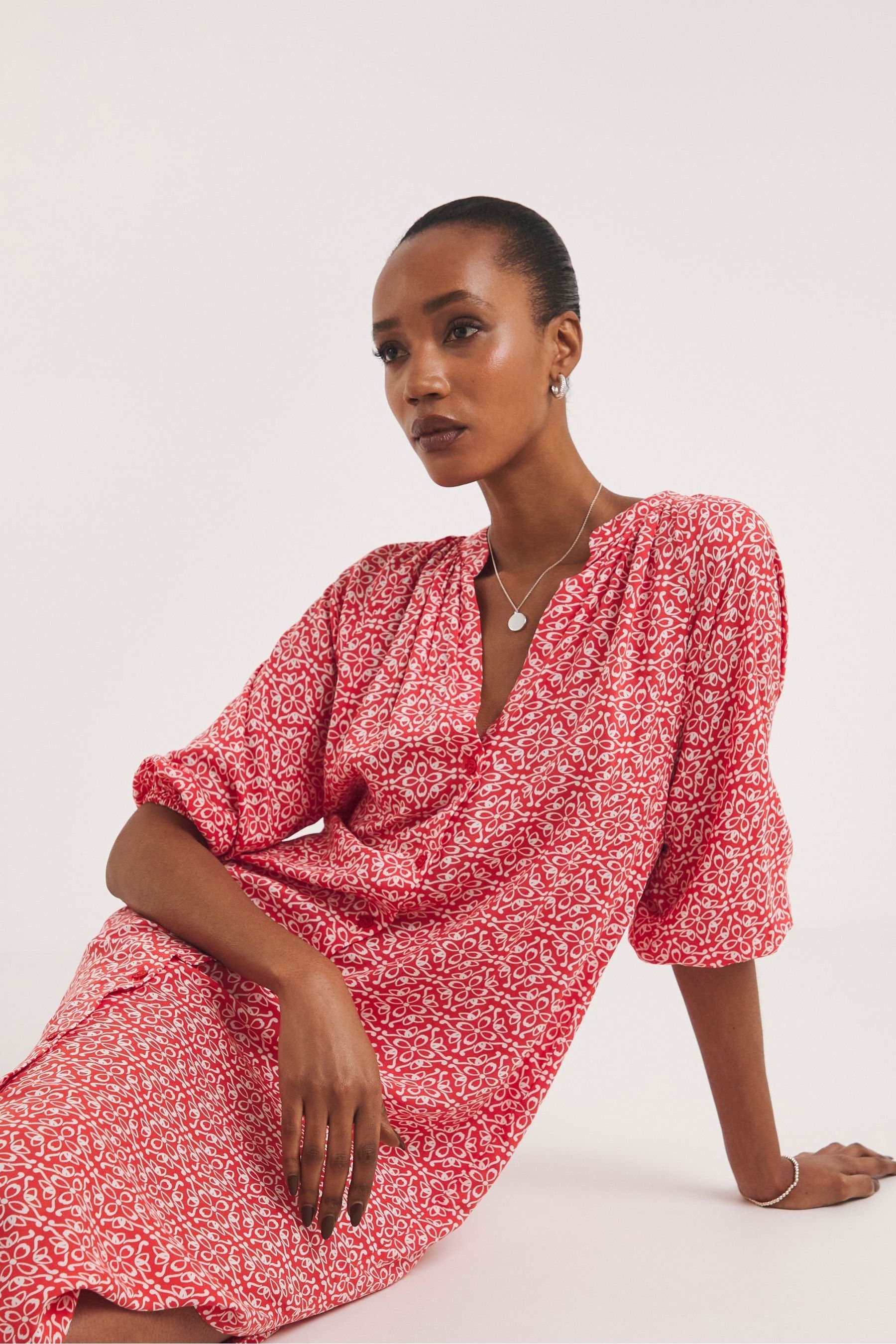 Buy JD Williams Red Kaftan Shirt Dress With Side Slits from Next Germany