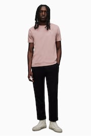 AllSaints Pink 100% Cotton Brace Contrast Crew T-Shirt - Image 4 of 6