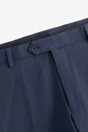 Navy Blue Check Suit Trousers - Image 8 of 8