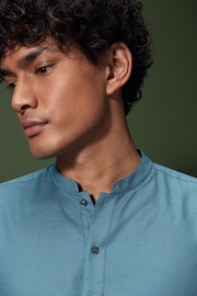 Bright Teal Blue Signature Cotton Kurta - Image 4 of 4