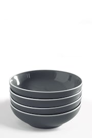 Charcoal Grey Warwick Set of 4 Pasta Bowls - Image 4 of 4