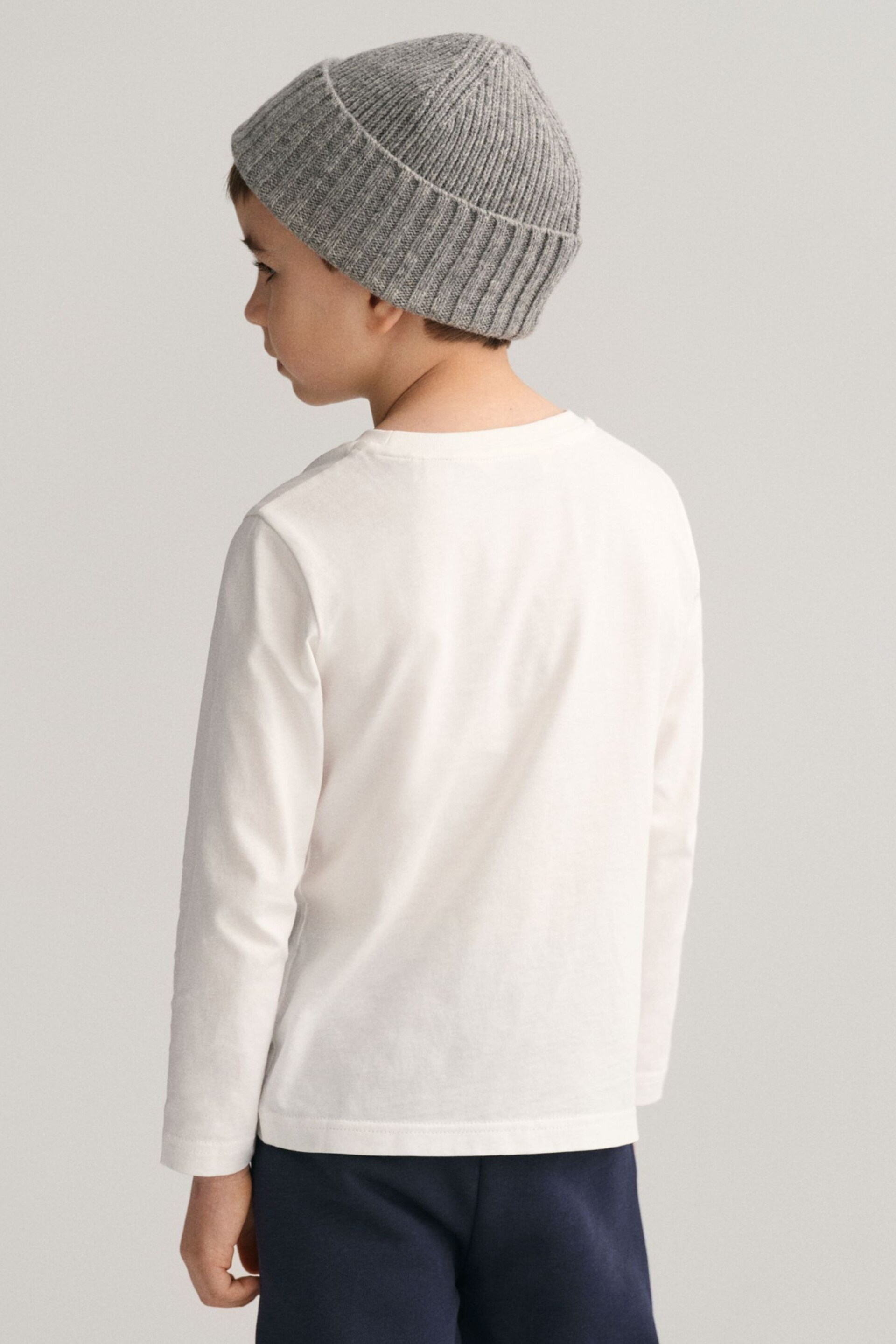 GANT White Shield Logo Long Sleeve T-Shirt - Image 2 of 6