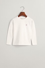 GANT White Shield Logo Long Sleeve T-Shirt - Image 5 of 6