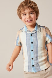 Multi 100% Cotton Short Sleeves Vertical Stripe Shirt (3mths-7yrs) - Image 1 of 7