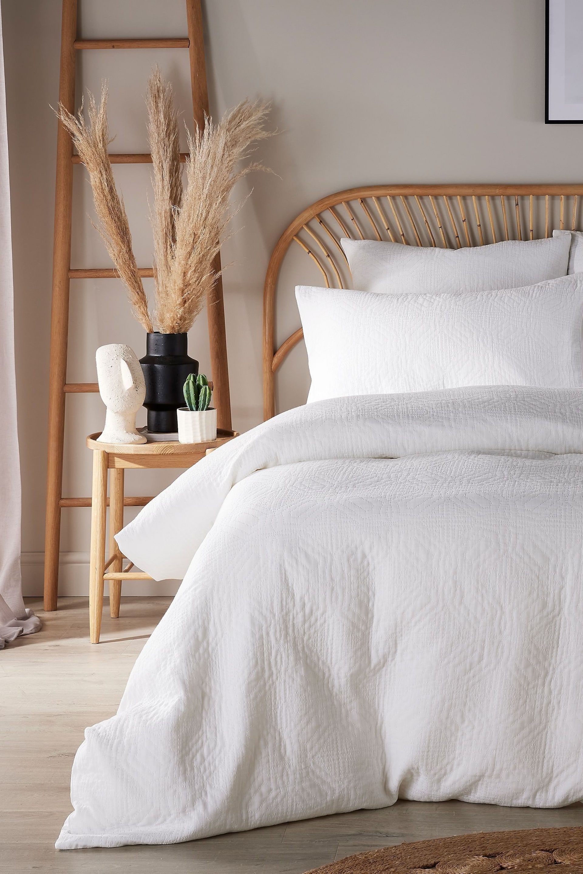 Vantona White Luna Matalesse Duvet Cover and Pillowcase Set - Image 1 of 4