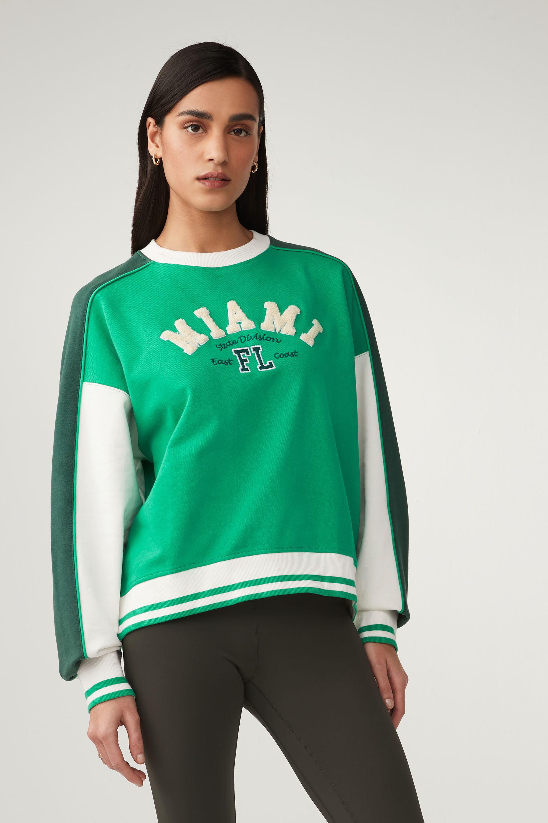 Green slogan sweatshirt clearance